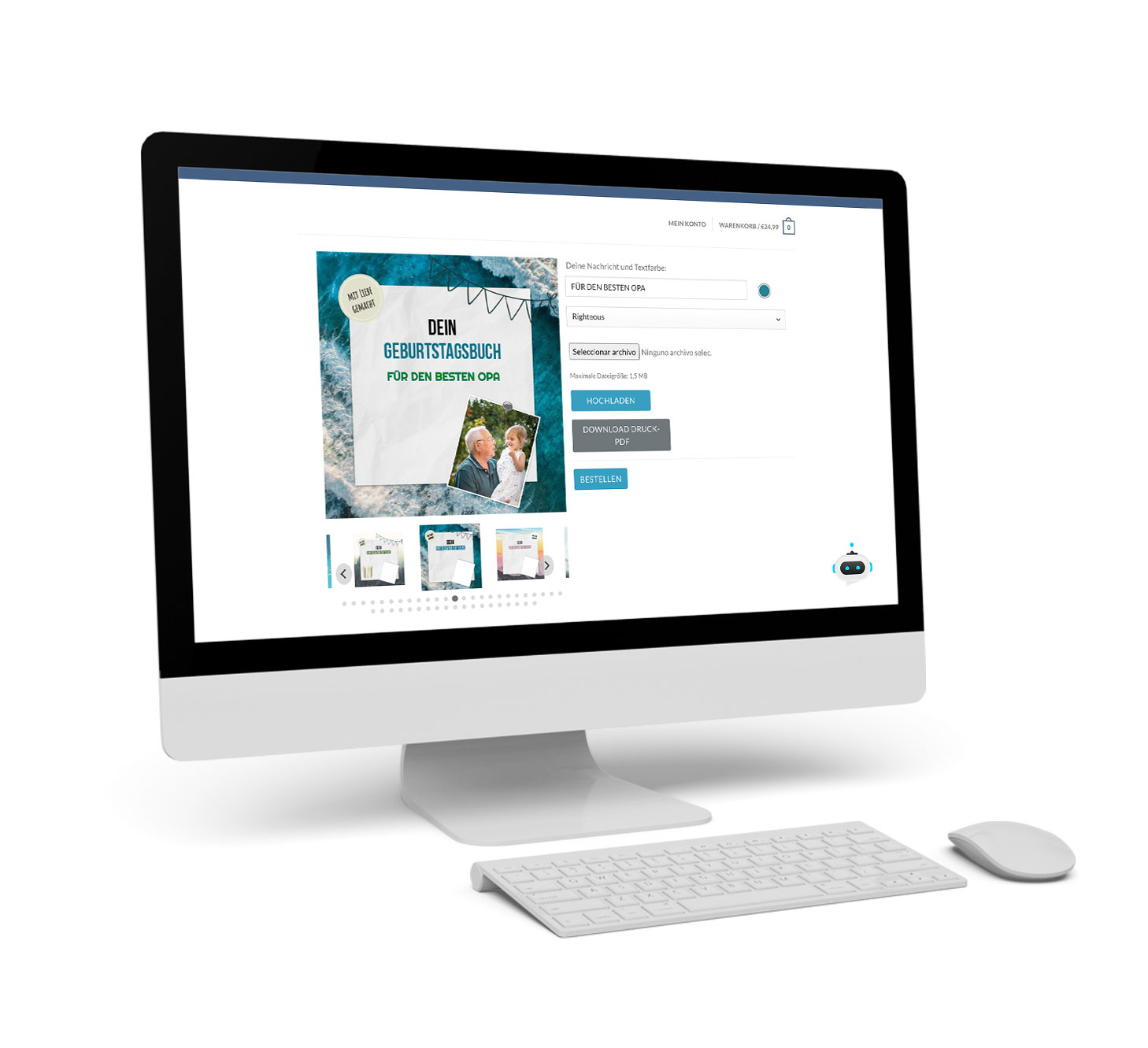 Configurator for gift books with templates. 2