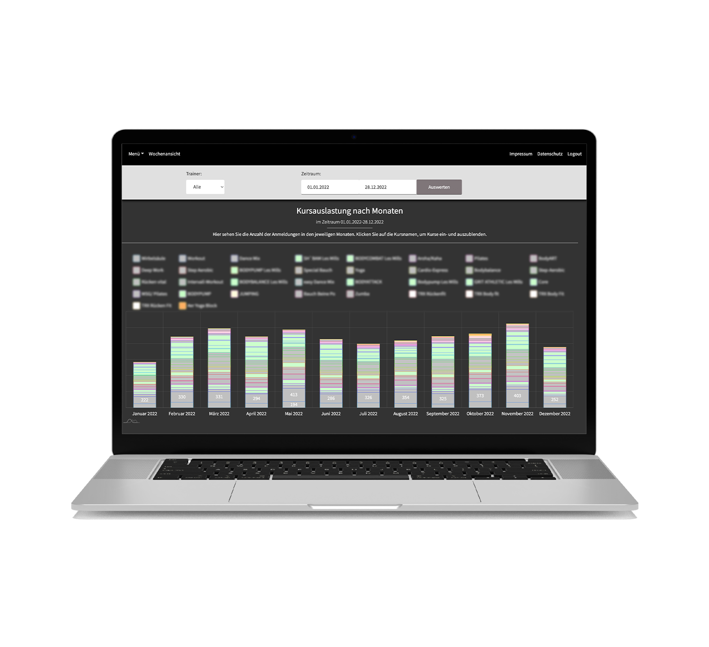 Gym course management tool. 4