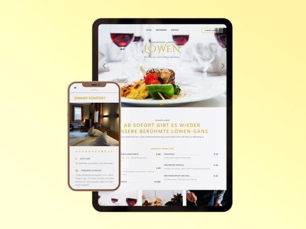 Website for hotel and restaurant