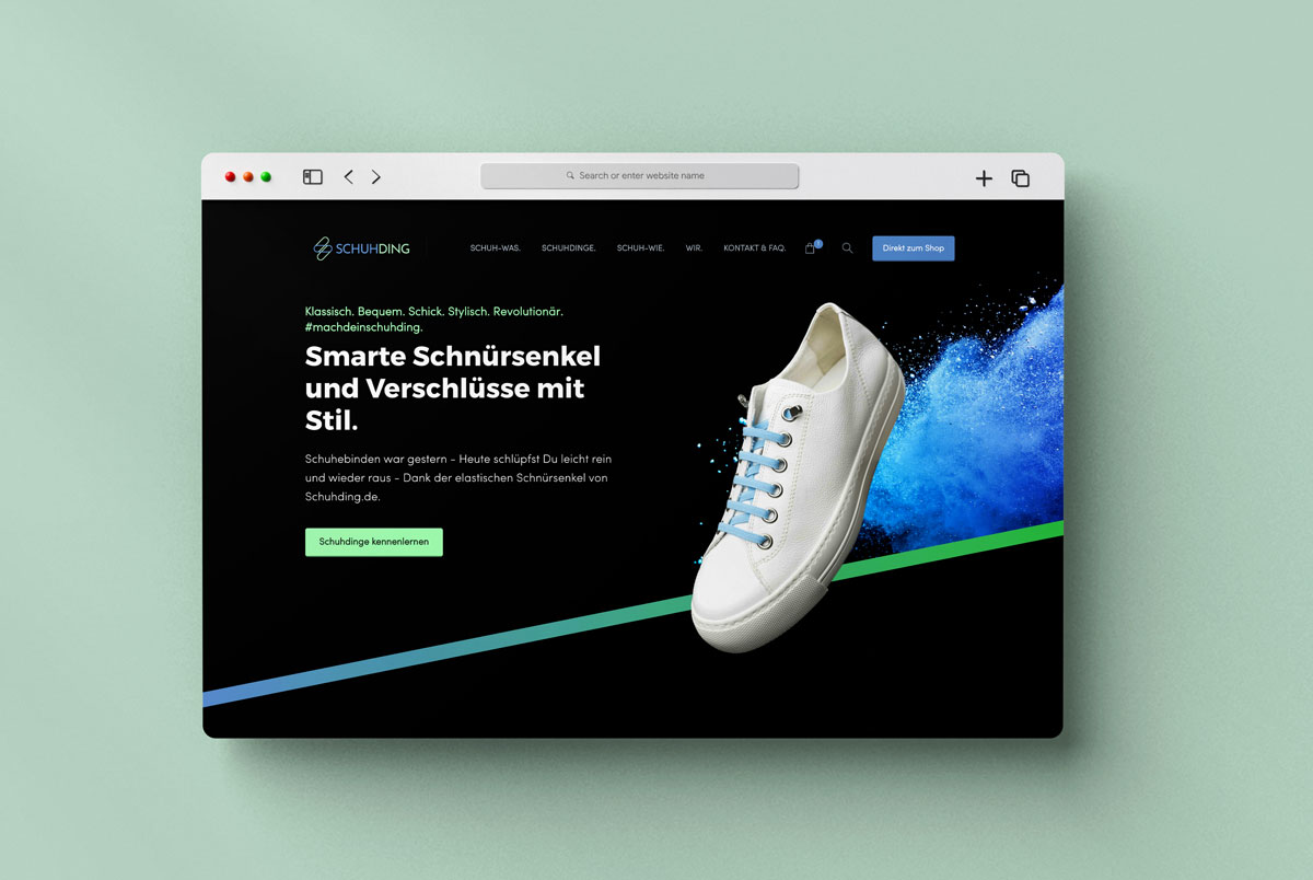 Online Shop für Verkäufer von speziellen Schnürsenkeln.
