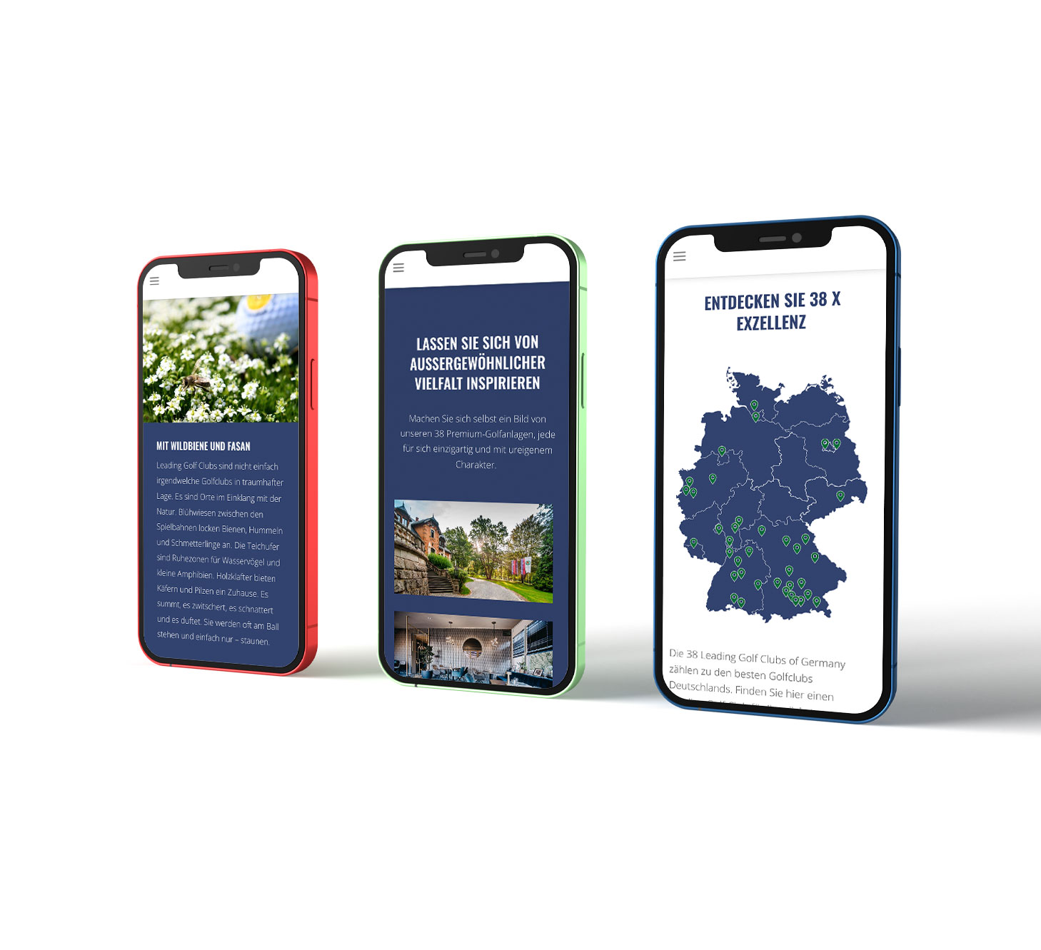 Website für Golfclubverband. 2