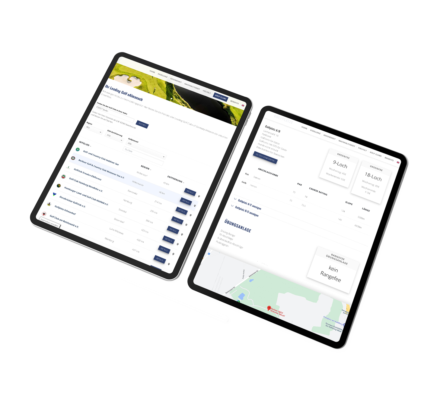 Website für Golfclubverband. 3