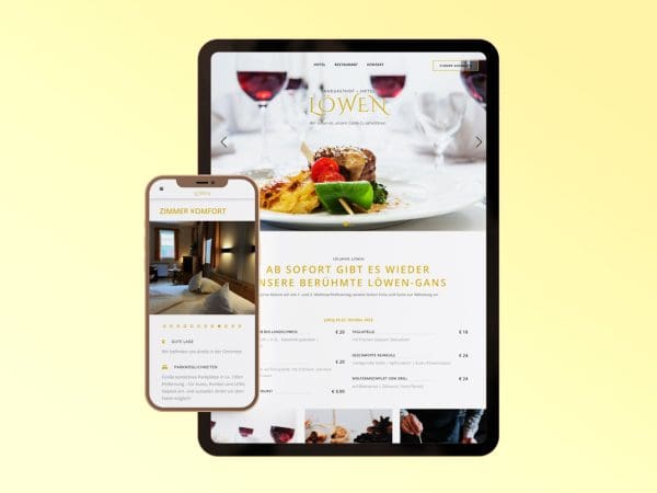 Website für Hotel und Restaurant.